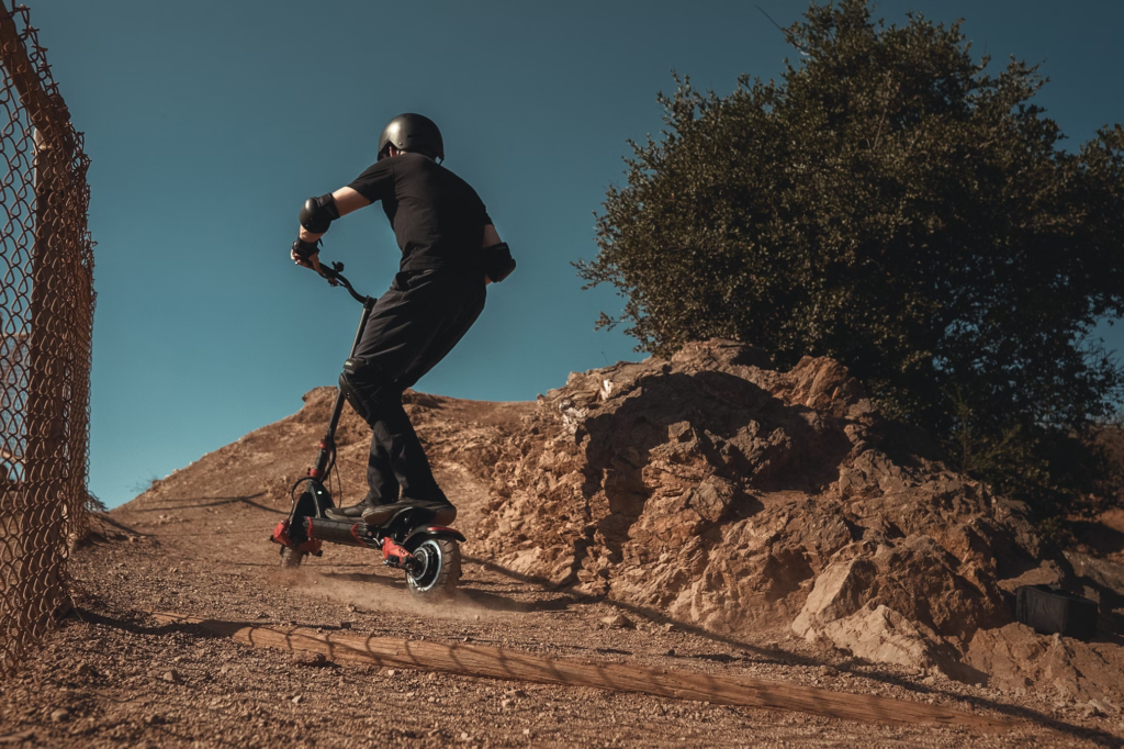 man riding an e-scooter, the future of e-scooters 