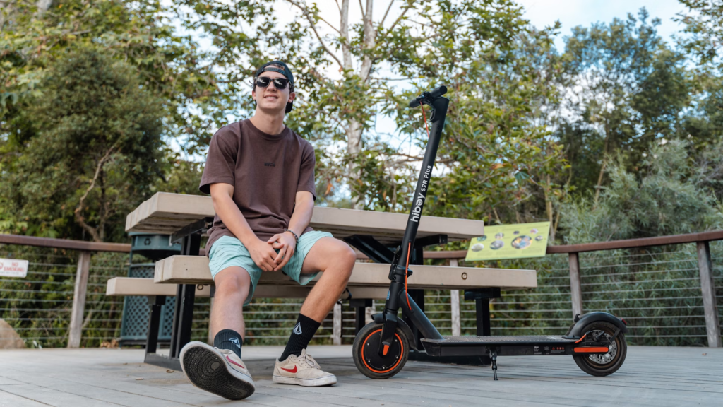 young man with hiboy e-scooters