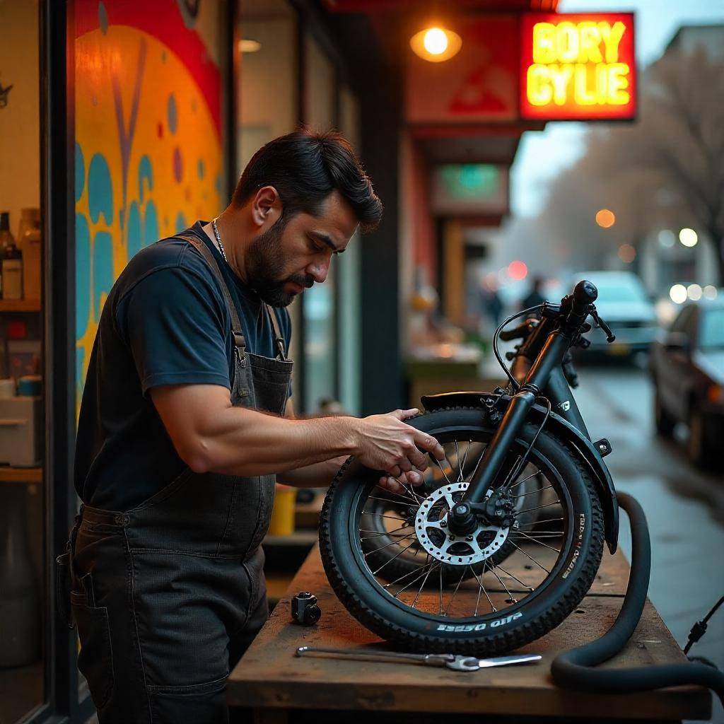 A candid photo at an electric bike store near me, showing riders test bikes in a natural setting—highlighting the personal service and local vibe of nearby e-bike shops.