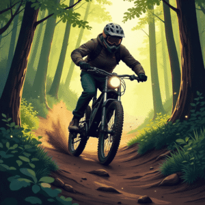 A traveler using an electric scooter and public transport as green travel options that save money and support sustainability.