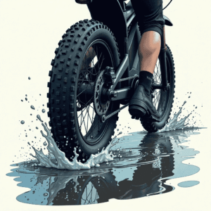 Off-Road Electric Bikes climbing a rocky mountain trail with the rider enjoying an adventurous ride.